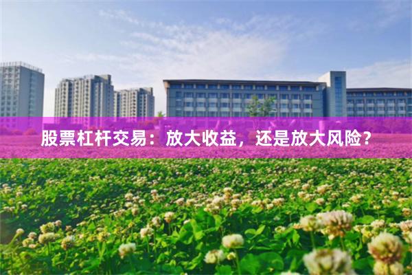 股票杠杆交易：放大收益，还是放大风险？
