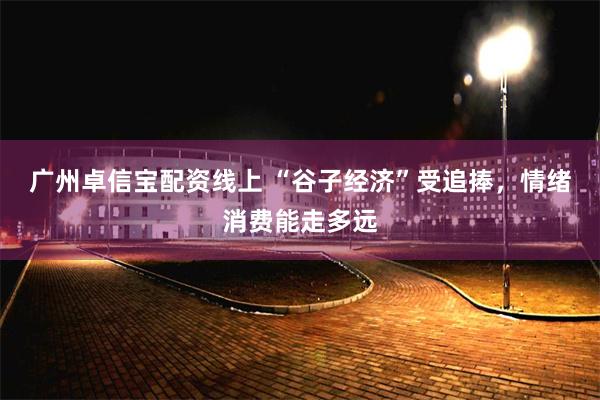 广州卓信宝配资线上 “谷子经济”受追捧，情绪消费能走多远