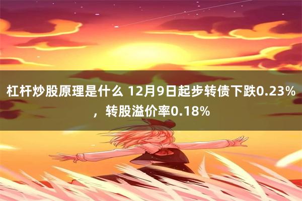 杠杆炒股原理是什么 12月9日起步转债下跌0.23%，转股溢价率0.18%