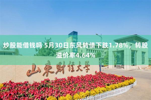炒股能借钱吗 5月30日东风转债下跌1.78%，转股溢价率4.64%