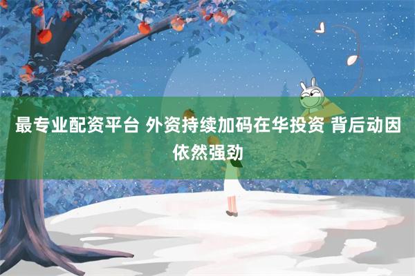 最专业配资平台 外资持续加码在华投资 背后动因依然强劲