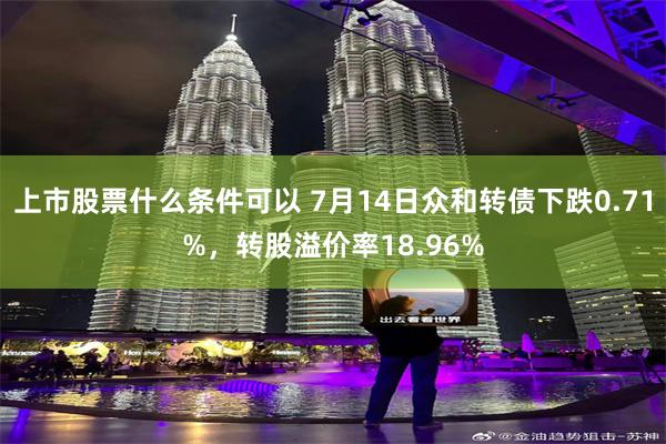 上市股票什么条件可以 7月14日众和转债下跌0.71%，转股溢价率18.96%