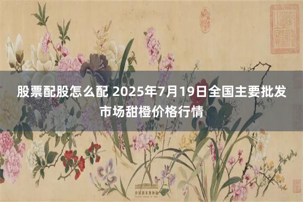 股票配股怎么配 2025年7月19日全国主要批发市场甜橙价格行情