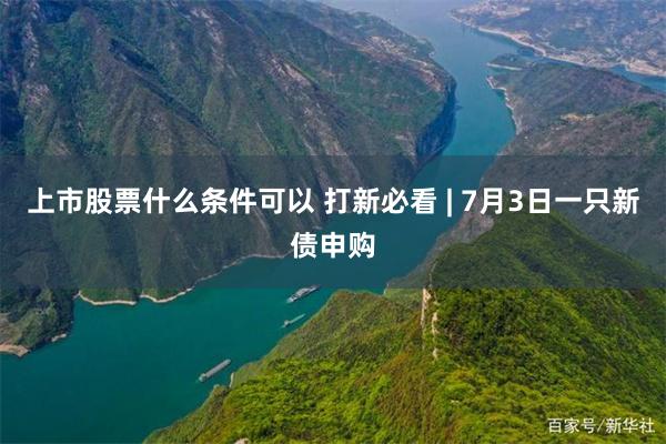 上市股票什么条件可以 打新必看 | 7月3日一只新债申购
