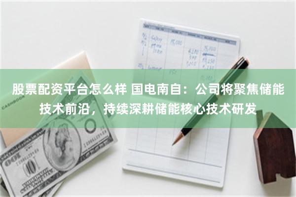 股票配资平台怎么样 国电南自：公司将聚焦储能技术前沿，持续深耕储能核心技术研发