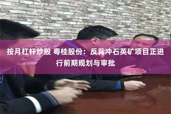 按月杠杆炒股 粤桂股份：反背冲石英矿项目正进行前期规划与审批