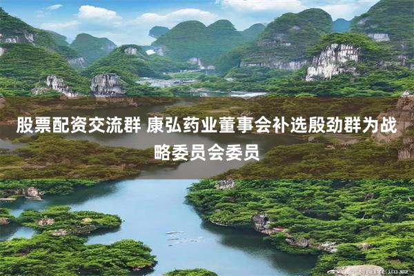 股票配资交流群 康弘药业董事会补选殷劲群为战略委员会委员