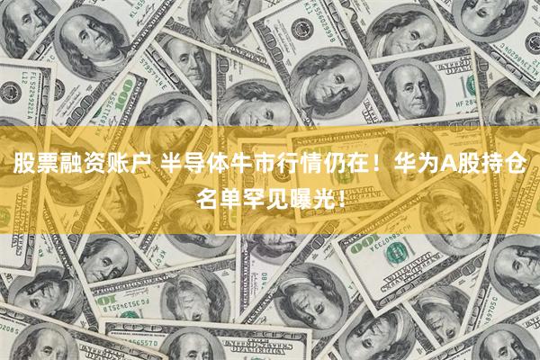股票融资账户 半导体牛市行情仍在！华为A股持仓名单罕见曝光！
