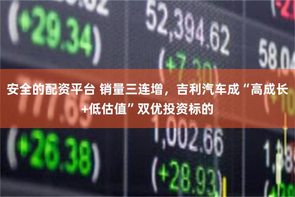安全的配资平台 销量三连增，吉利汽车成“高成长+低估值”双优投资标的