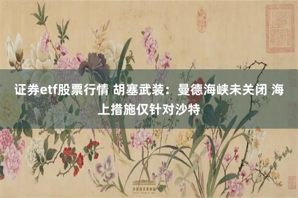 证券etf股票行情 胡塞武装：曼德海峡未关闭 海上措施仅针对沙特