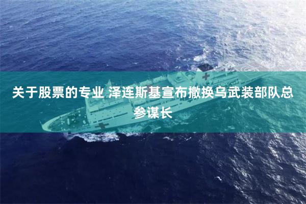 关于股票的专业 泽连斯基宣布撤换乌武装部队总参谋长