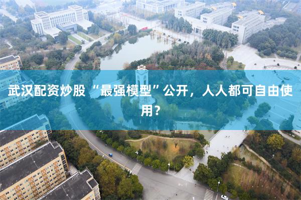 武汉配资炒股 “最强模型”公开，人人都可自由使用？