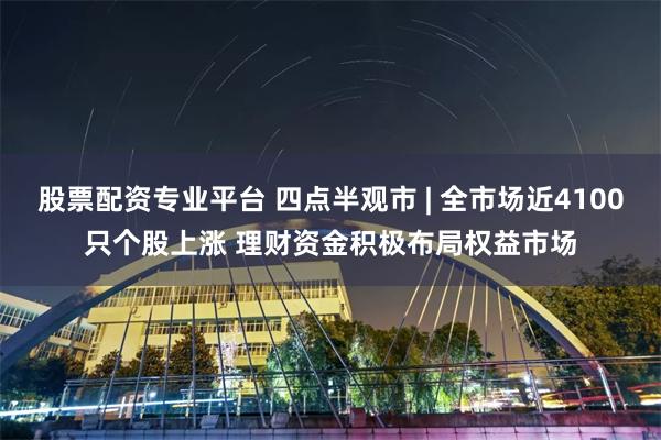 股票配资专业平台 四点半观市 | 全市场近4100只个股上涨 理财资金积极布局权益市场