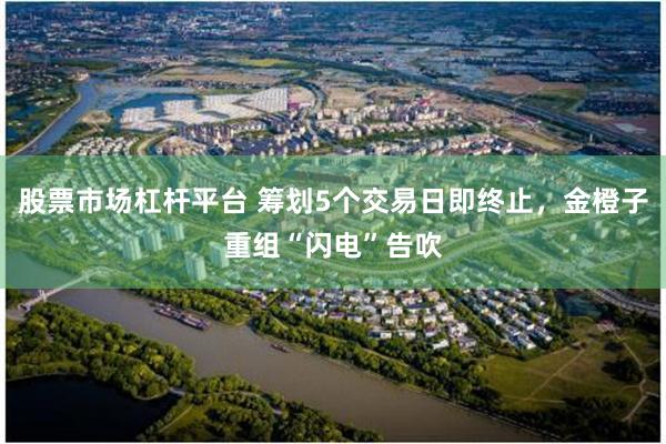 股票市场杠杆平台 筹划5个交易日即终止，金橙子重组“闪电”告吹