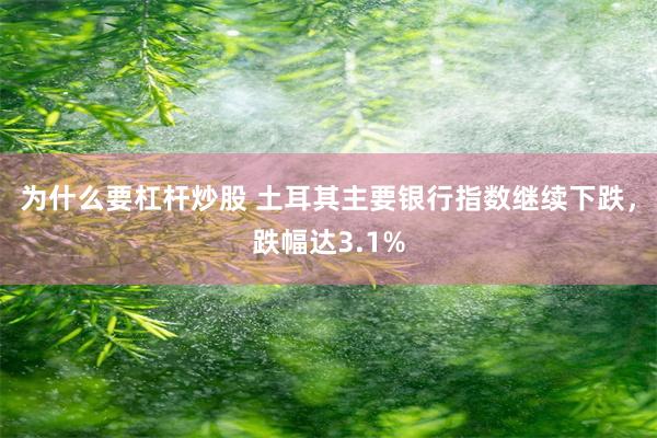 为什么要杠杆炒股 土耳其主要银行指数继续下跌，跌幅达3.1%